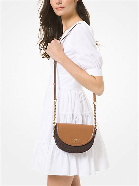 michael michael kors signature half dome chain crossbody|MICHAEL Michael Kors Half Dome Chain Leather Crossbody.